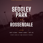 Sedgley Park vs Rossendale, pre-season friendly, Saturday 8 August at Park Lane