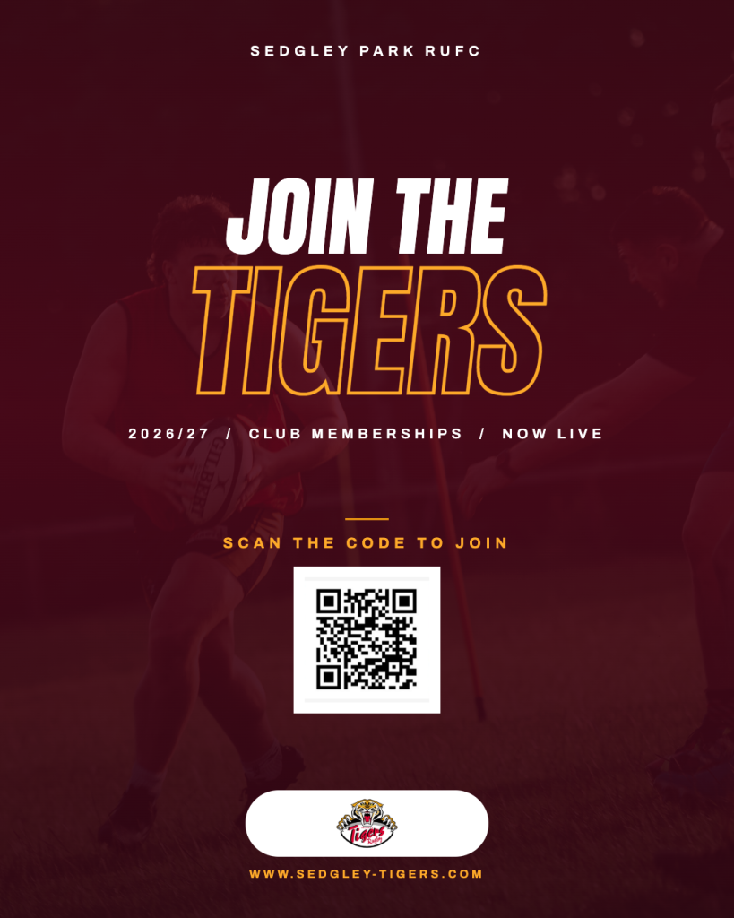 Join the Tigers - Sedgley Park 2026/27 club membership