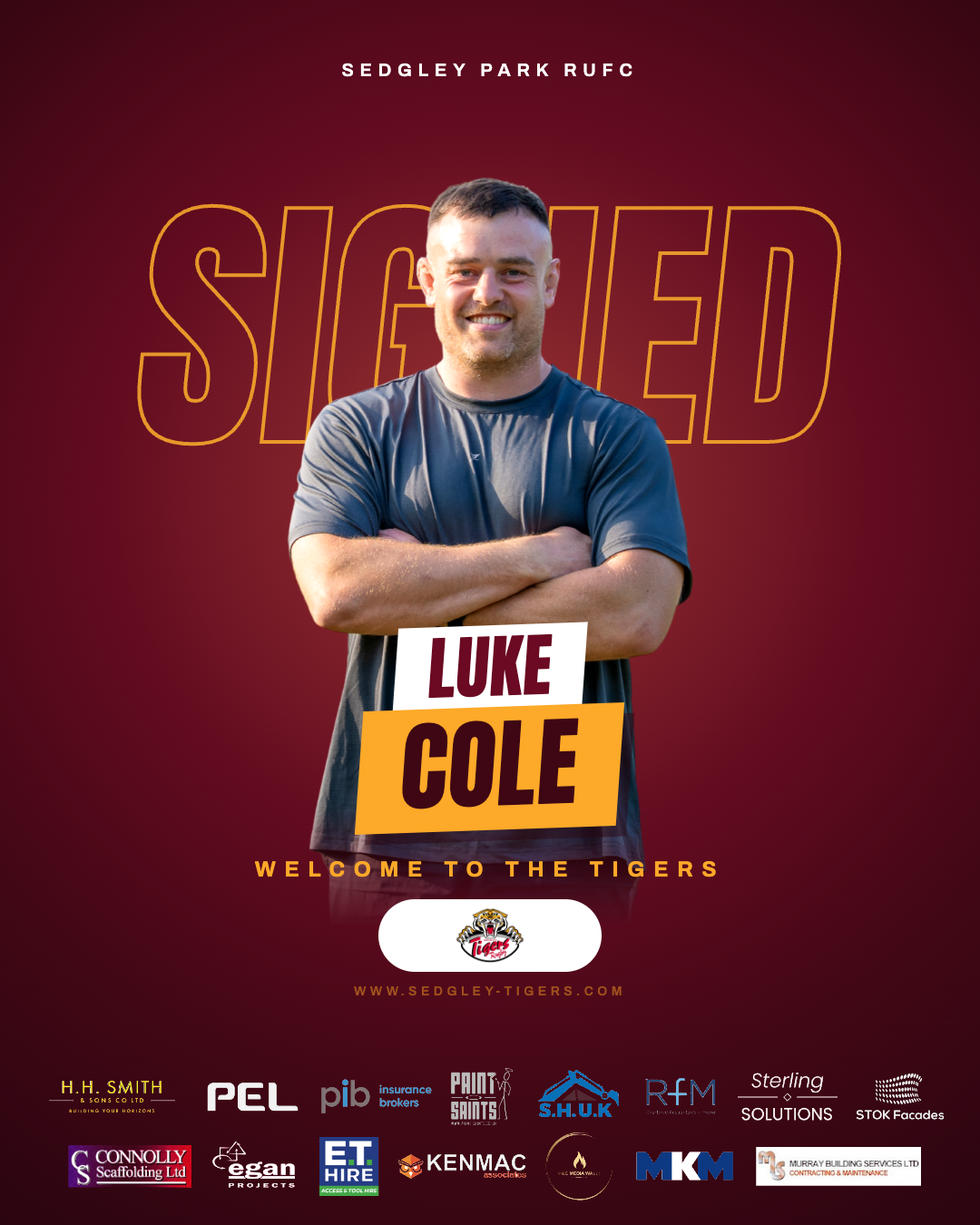 Luke Cole signs for Sedgley Park Tigers for the 2026/27 season