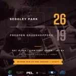 Sedgley Park RUFC full-time graphic - Sedgley Park 26, Preston Grasshoppers 19, pre-season friendly away at Lightfoot Green, Saturday 15 August