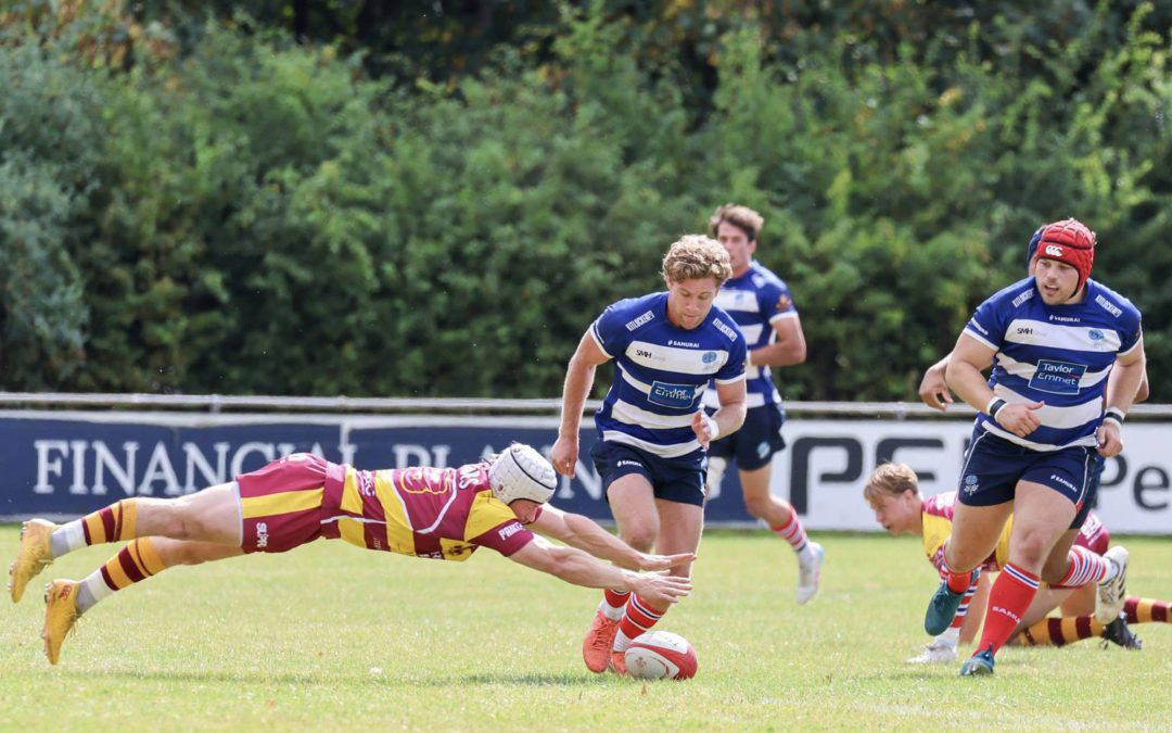 Sedgley Park player dives for the line against Sheffield at Park Lane