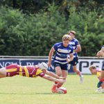 Sedgley Park player dives for the line against Sheffield at Park Lane