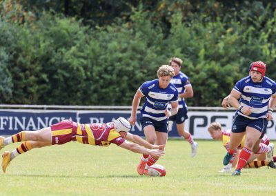Sedgley Park player dives for the line against Sheffield at Park Lane