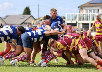 Forwards drive at close quarters during Sedgley Park against Sheffield at Park Lane