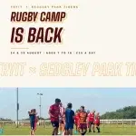 TRYIT x Sedgley Park Tigers Rugby Camp is back, 24 and 25 August 2026, ages 7 to 16, 25 pounds a day