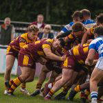 Sedgley Park Tigers forwards drive a maul forward against the Tynedale pack at Park Lane