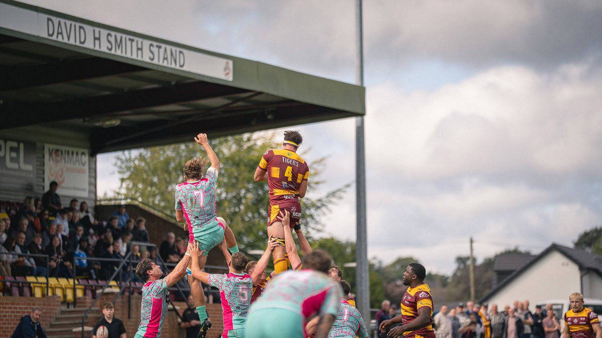 A Sedgley Park line out in front of the David H Smith Stand