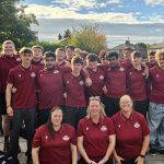 Sedgley Park Tigers players, coaches, managers and first aider together outside the clubhouse at Park Lane