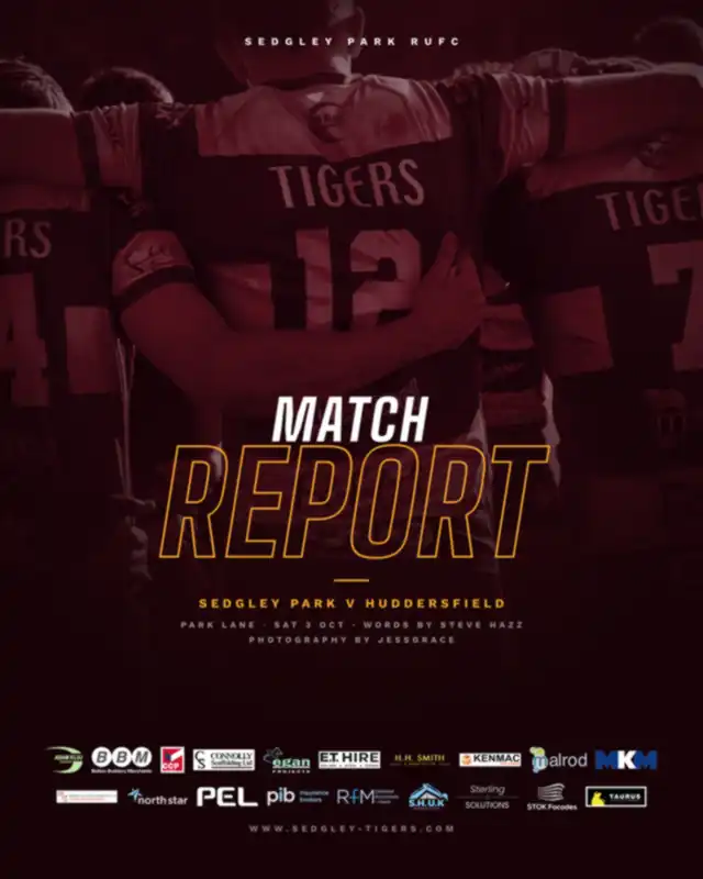 Sedgley Park match report flyer, Sedgley Park v Huddersfield at Park Lane, National League 2 North Round 05