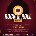 Rock and Roll Night at Park Lane, Friday 27 November 7pm, live music from The Tall Faces, tickets 20 pounds, a Claret and Gold Association fundraiser